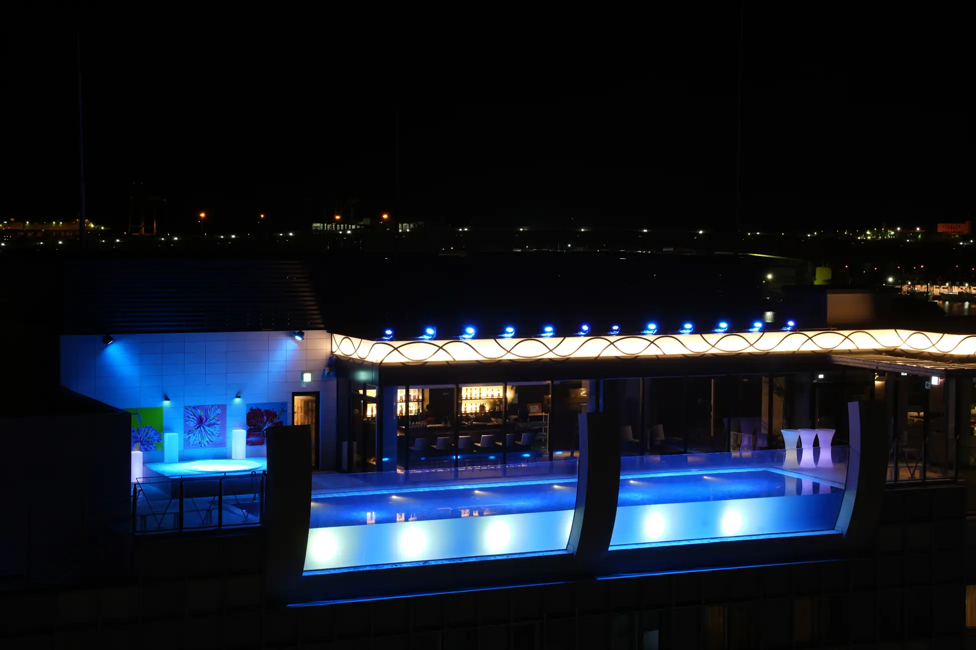 ホテルアクアチッタナハのライトアップ